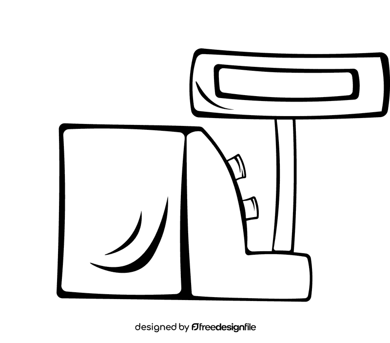 Store Cash Machine black and white clipart
