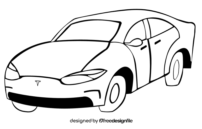 Tesla black and white clipart