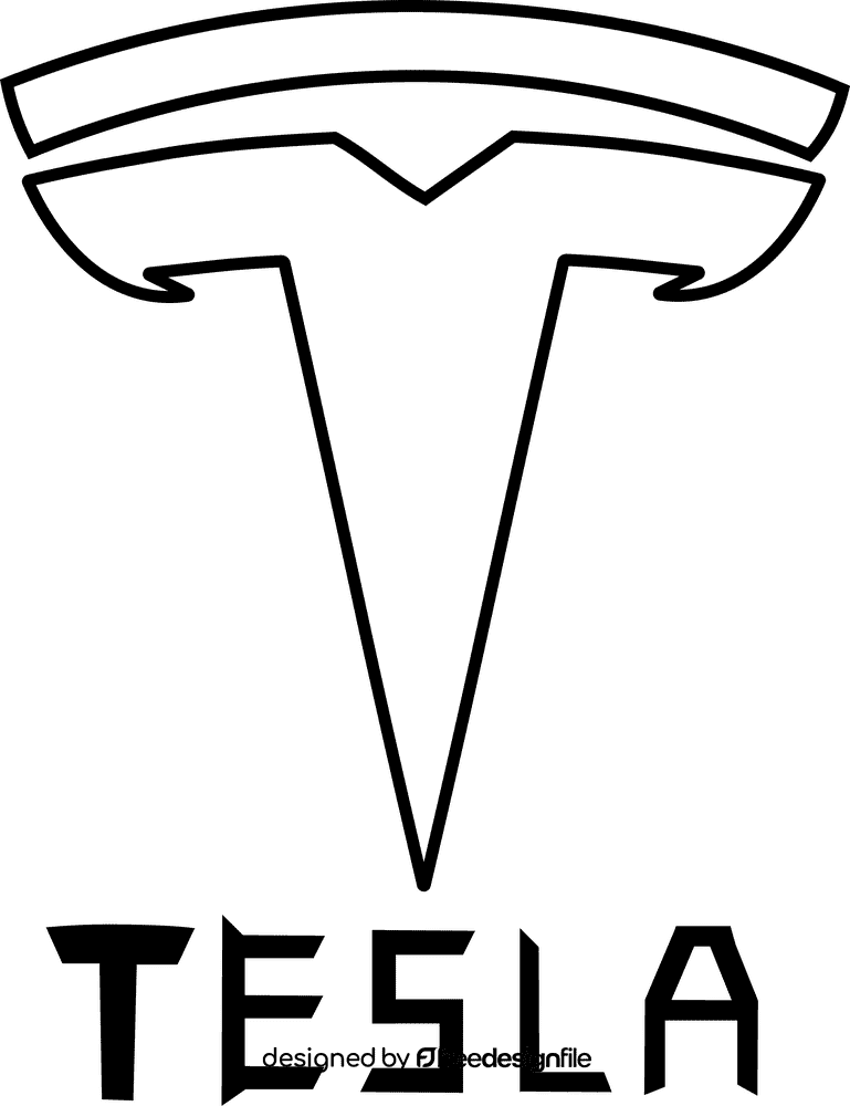 Tesla Logo black and white clipart