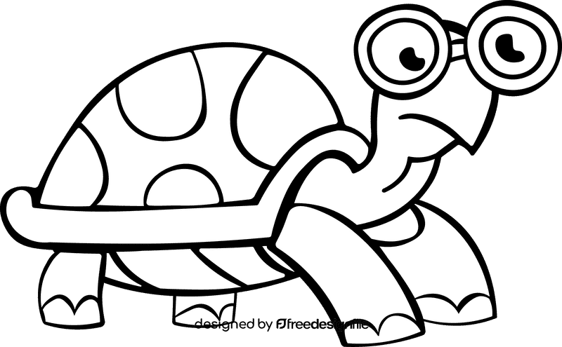 Tortoise Glasses black and white clipart