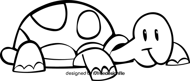 Tortoise black and white clipart