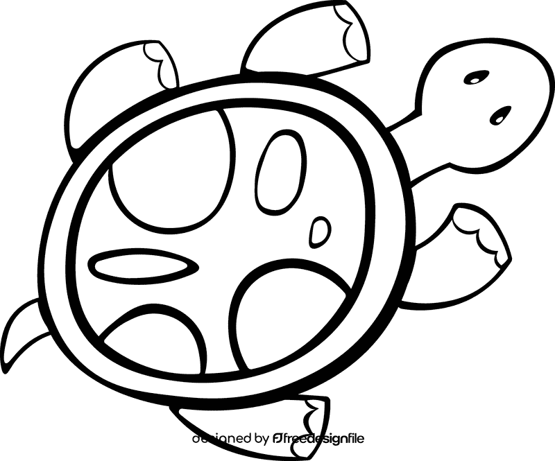 Tortoise black and white clipart