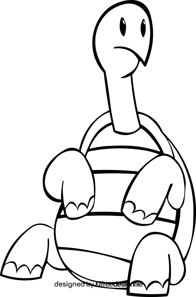 Tortoise Sitting black and white clipart