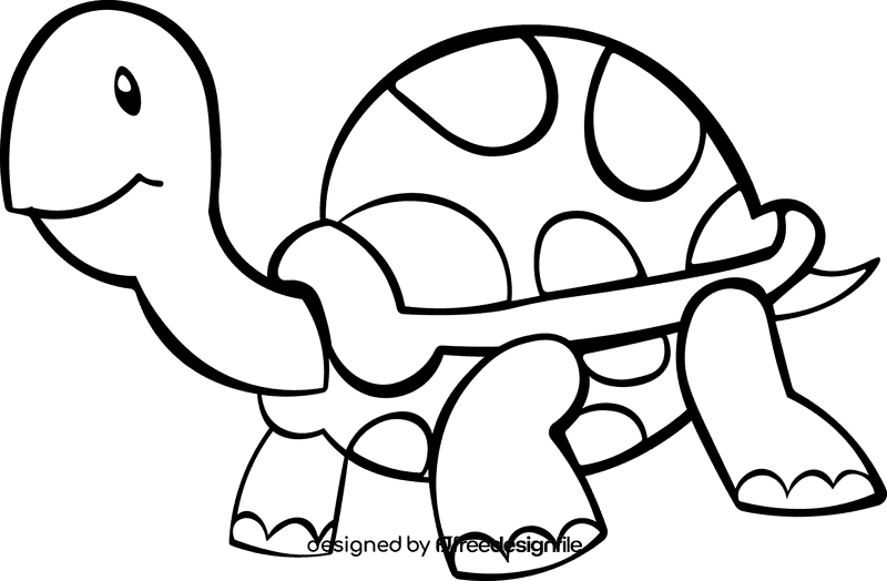 Tortoise black and white clipart