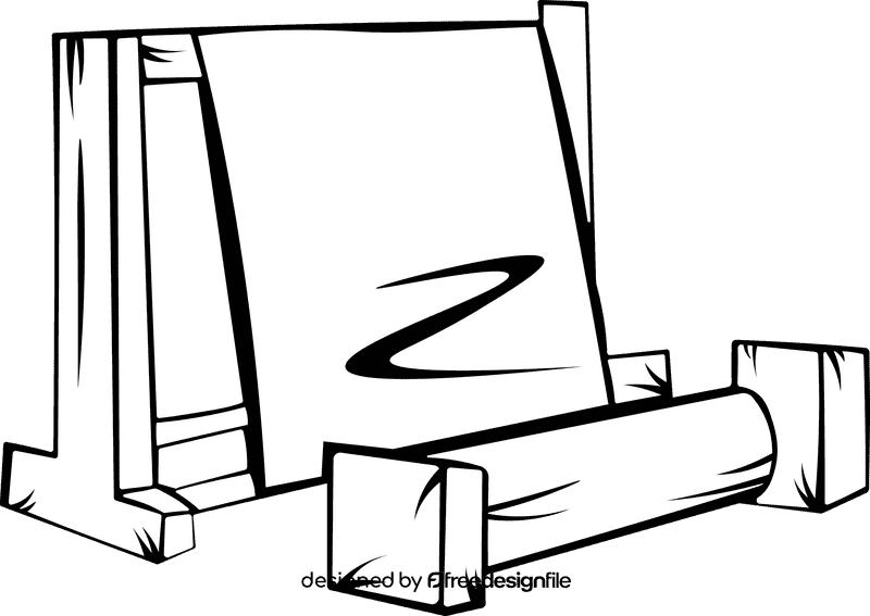 Weaver Old Loom black and white clipart