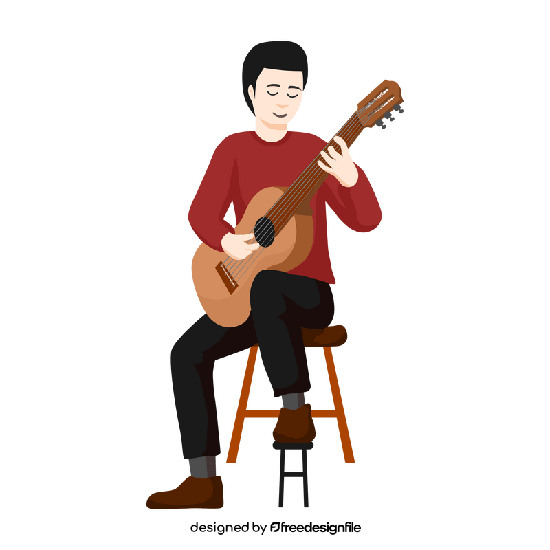 Classical guitar player clipart