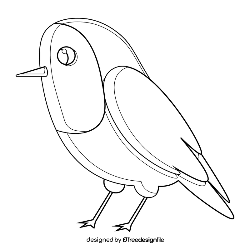 Bird black and white clipart