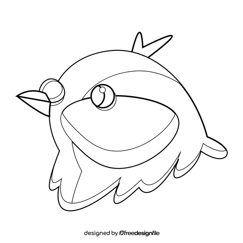 Bird black and white clipart