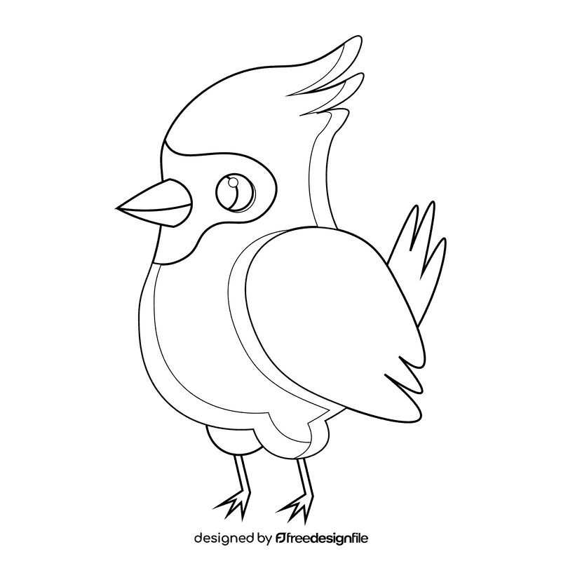 Bird black and white clipart