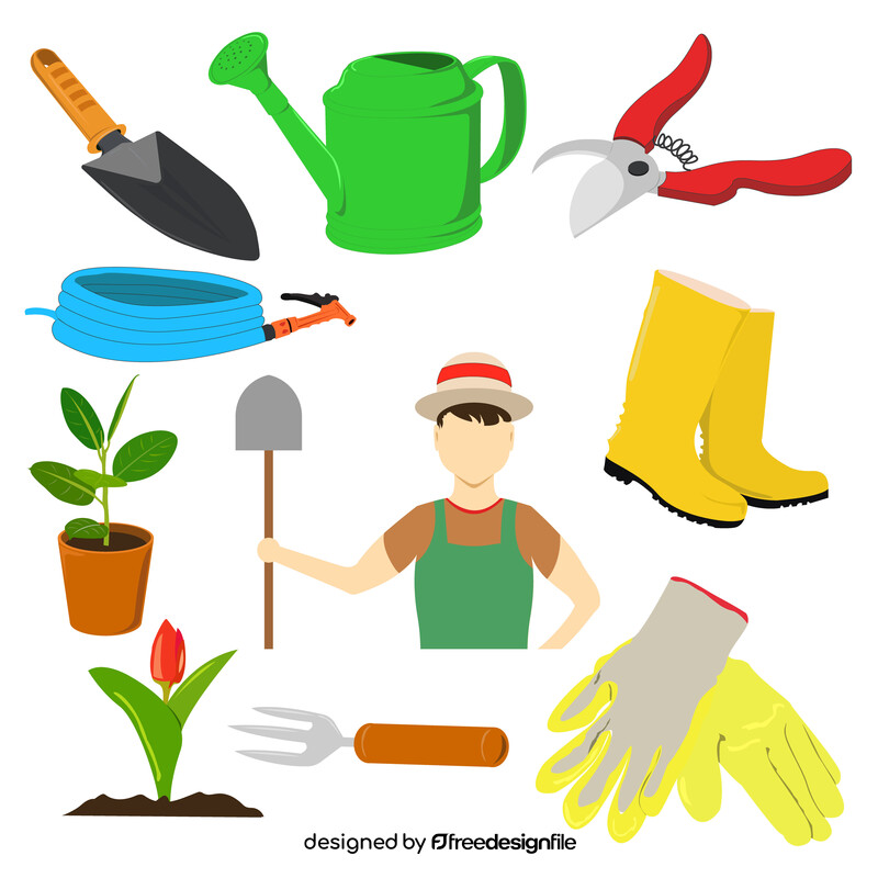 Gardening icons set vector