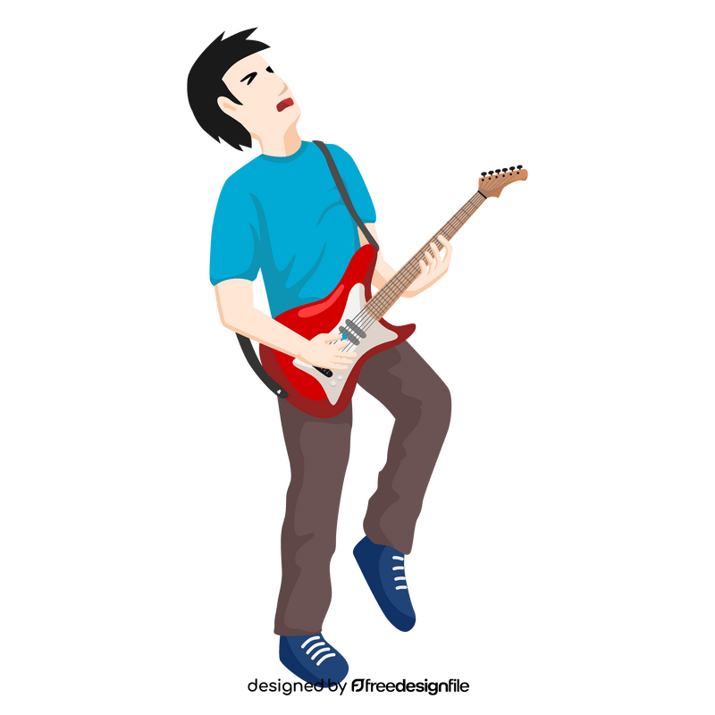 Electric guitar player clipart