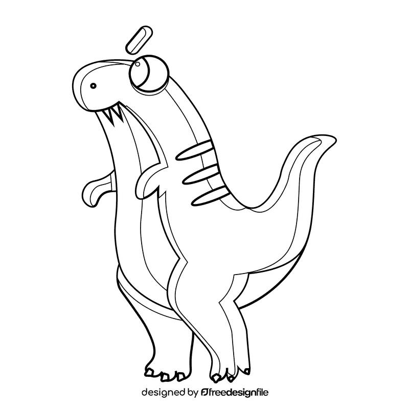 Dinosaur black and white clipart