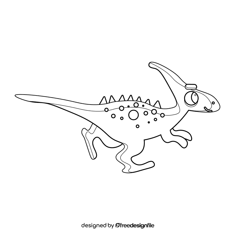 Dinosaur black and white clipart