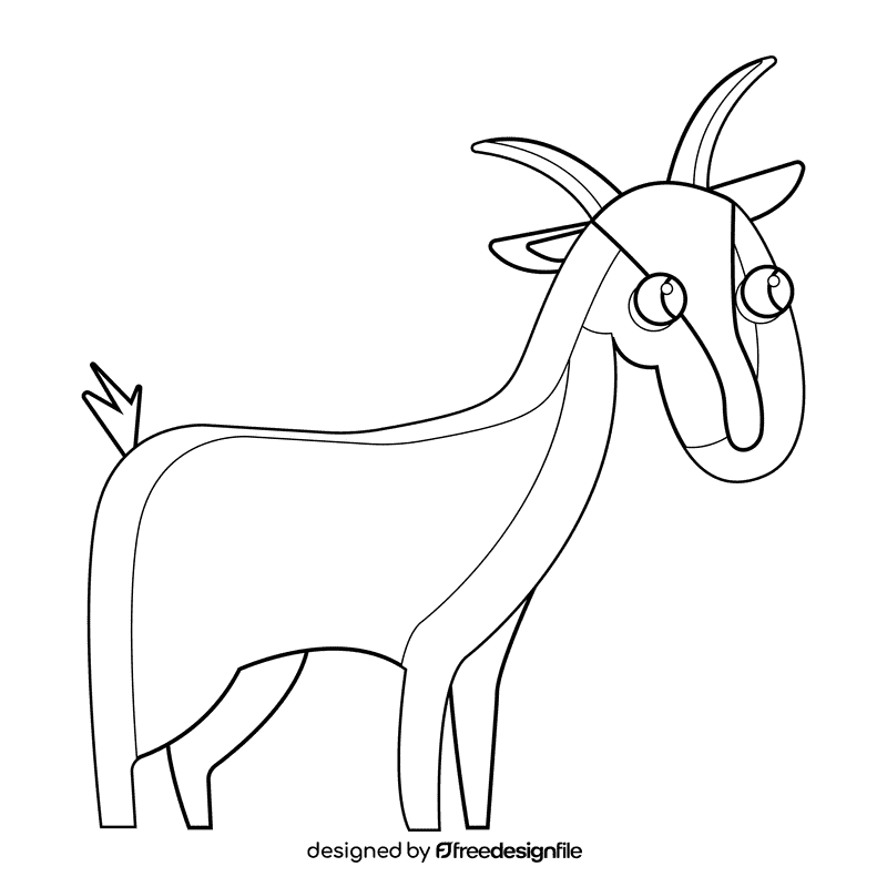 Goat black and white clipart