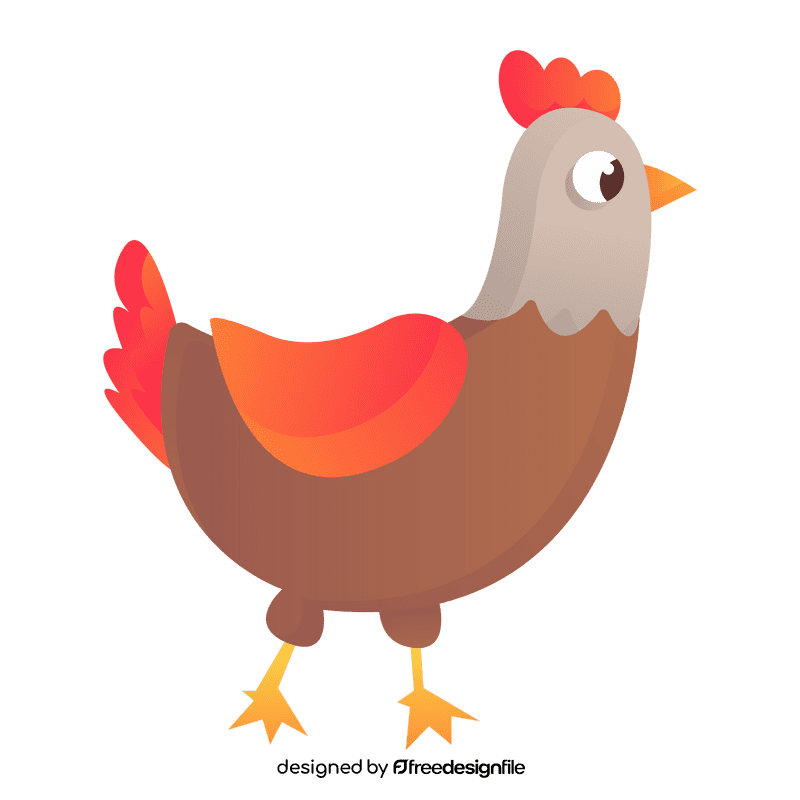 Cute farm chicken clipart