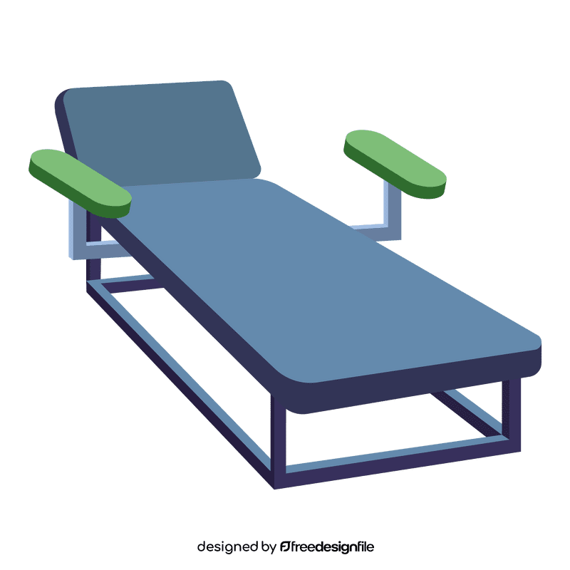 Hospital bed medical bed with armrests clipart