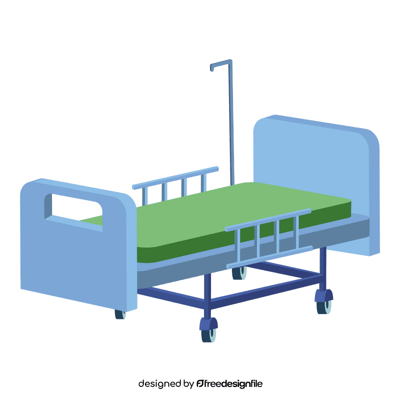 Hospital bed medical bed with grab handle clipart