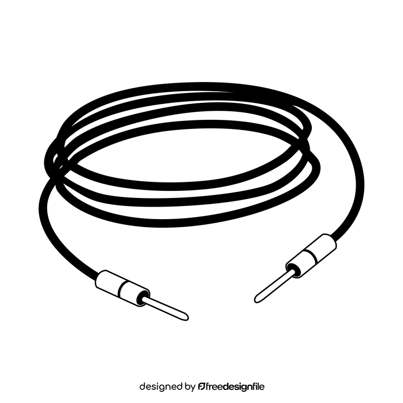 Guitar cable black and white clipart