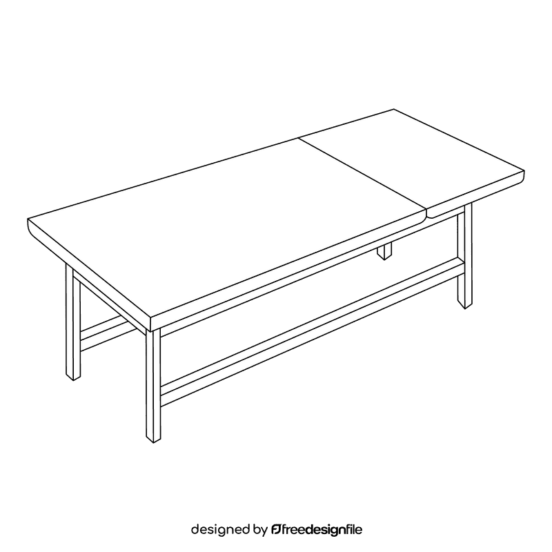Hospital bed medical couch black and white clipart