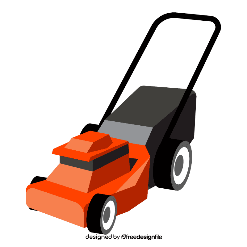 Lawn mower orange clipart