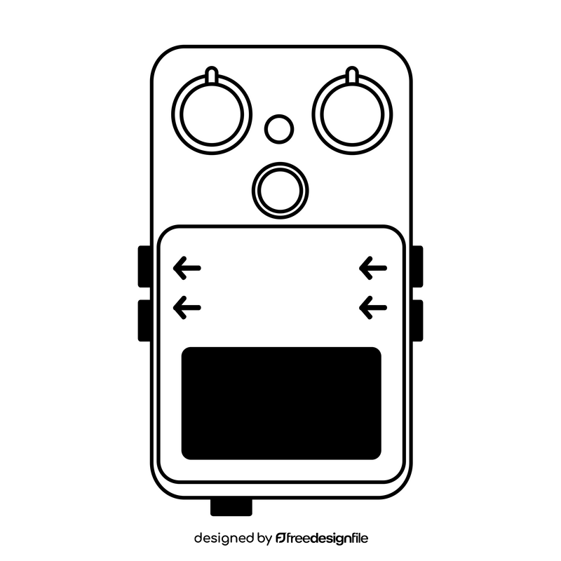 Guitar effect pedal black and white clipart