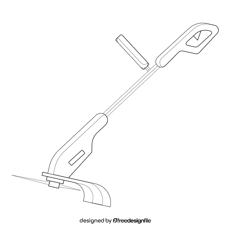 Lawn mower trimmer black and white clipart