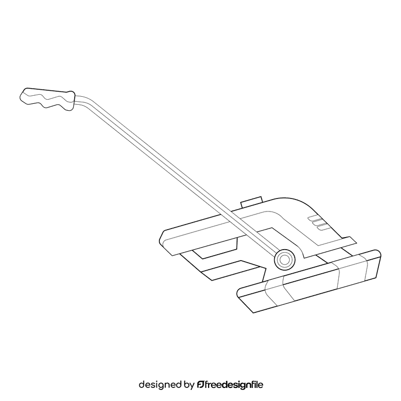 Lawn mower trimmer black and white clipart