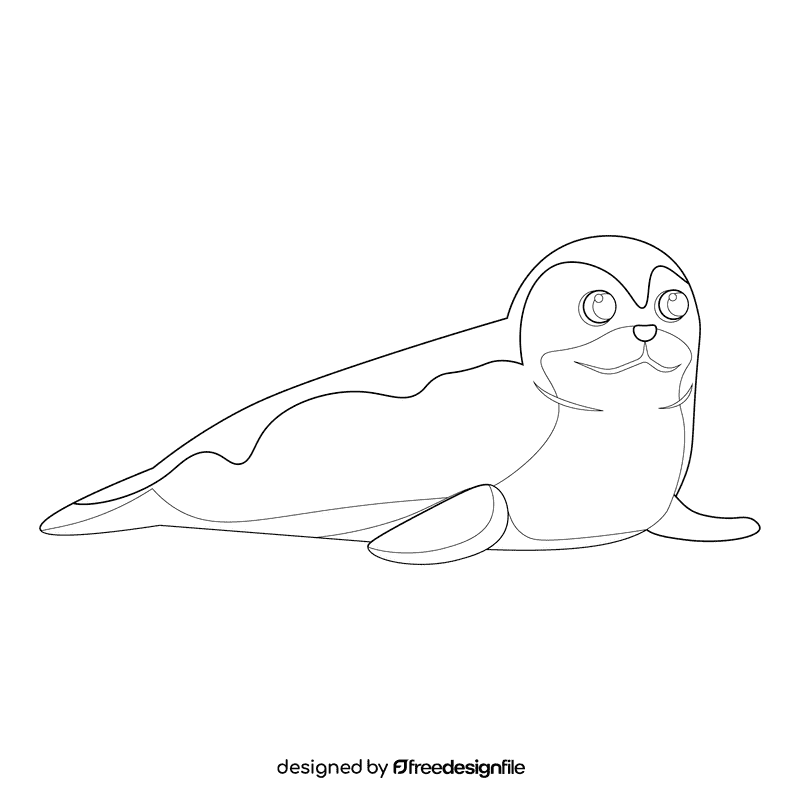 Sea lion black and white clipart