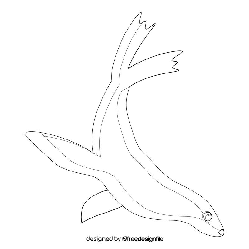 Sea lion black and white clipart