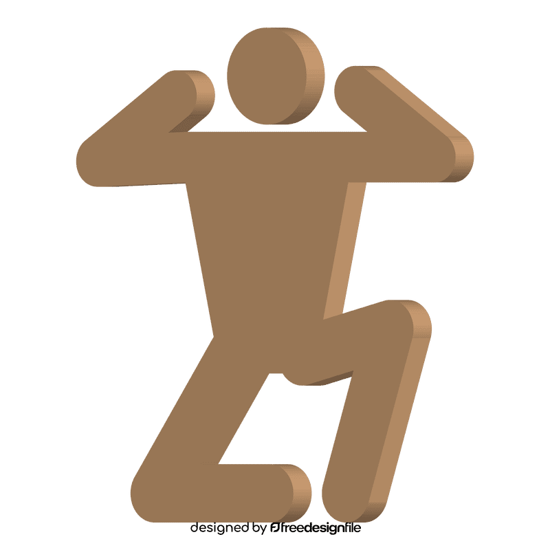 Stickman squat clipart