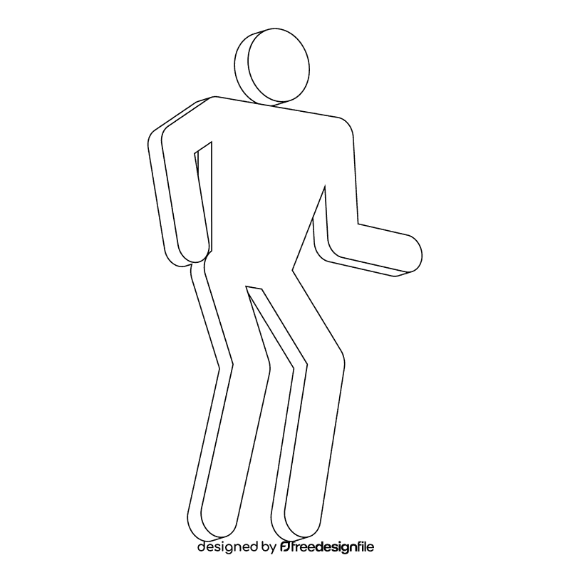 Stickman suddenly black and white clipart