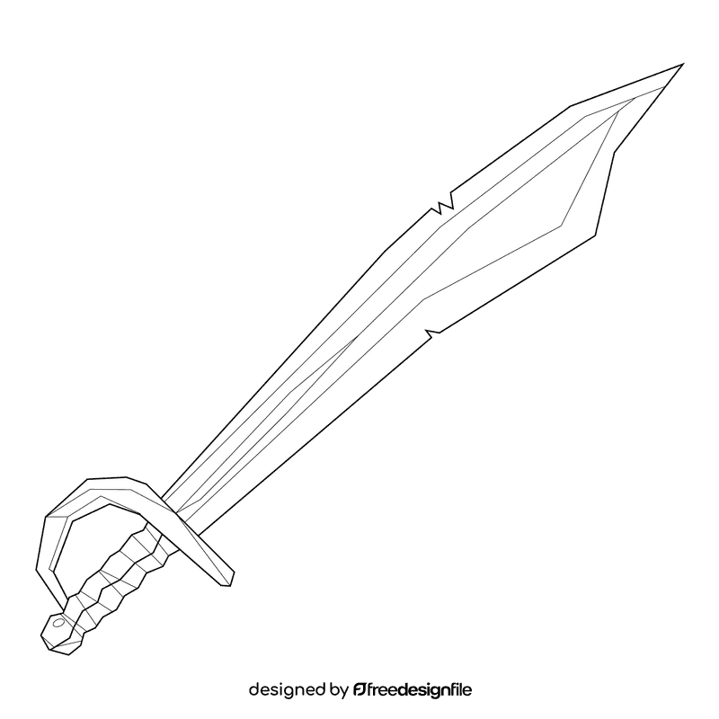 Sword barong black and white clipart