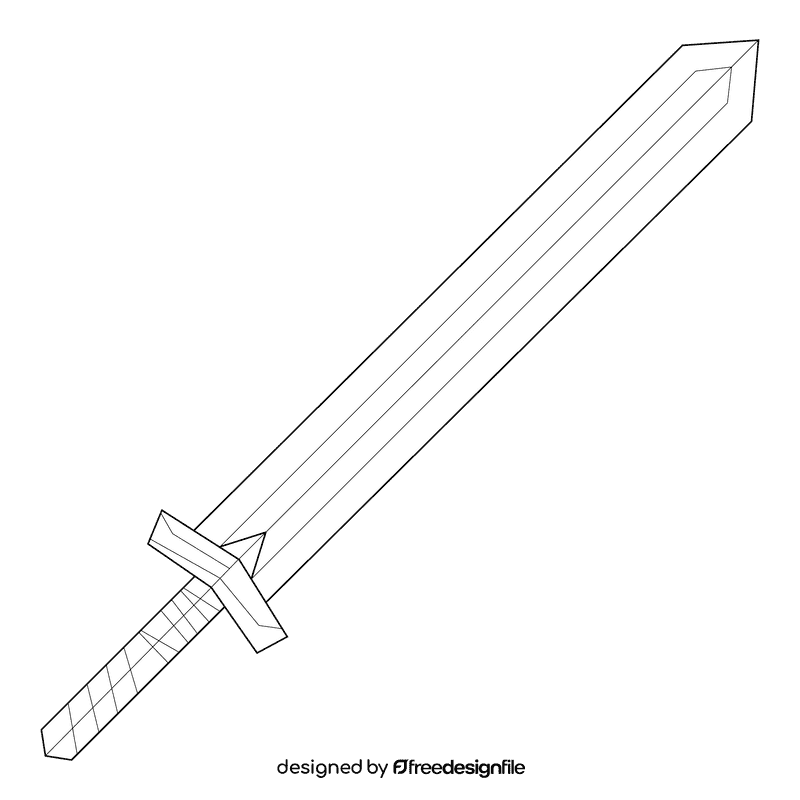Sword brodex black and white clipart