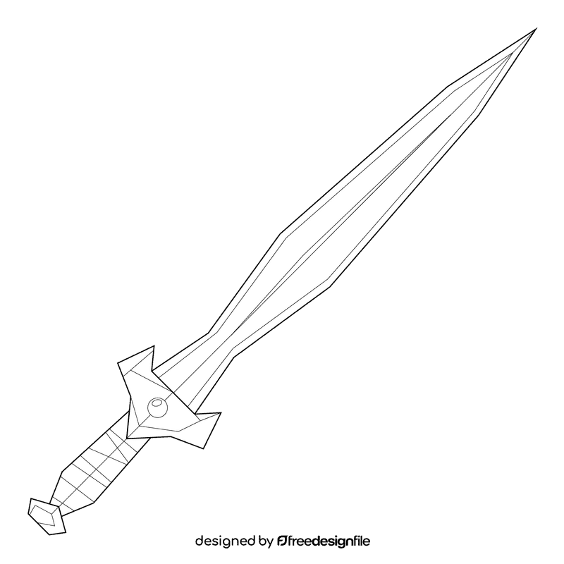 Sword gladius black and white clipart