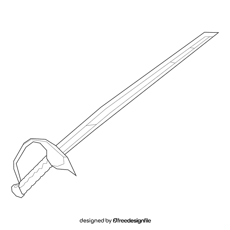 Sword saber black and white clipart