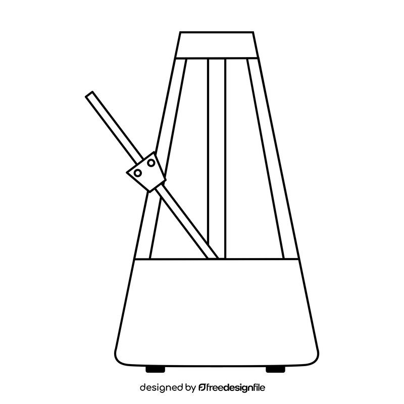 Metronome drawing black and white clipart