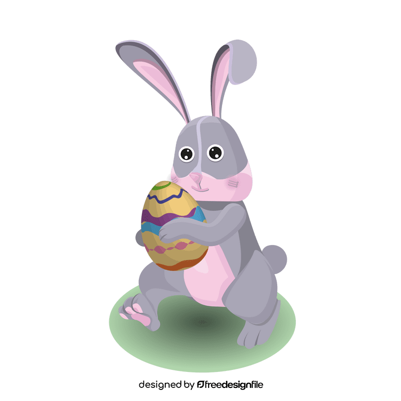 Easter bunny running clipart