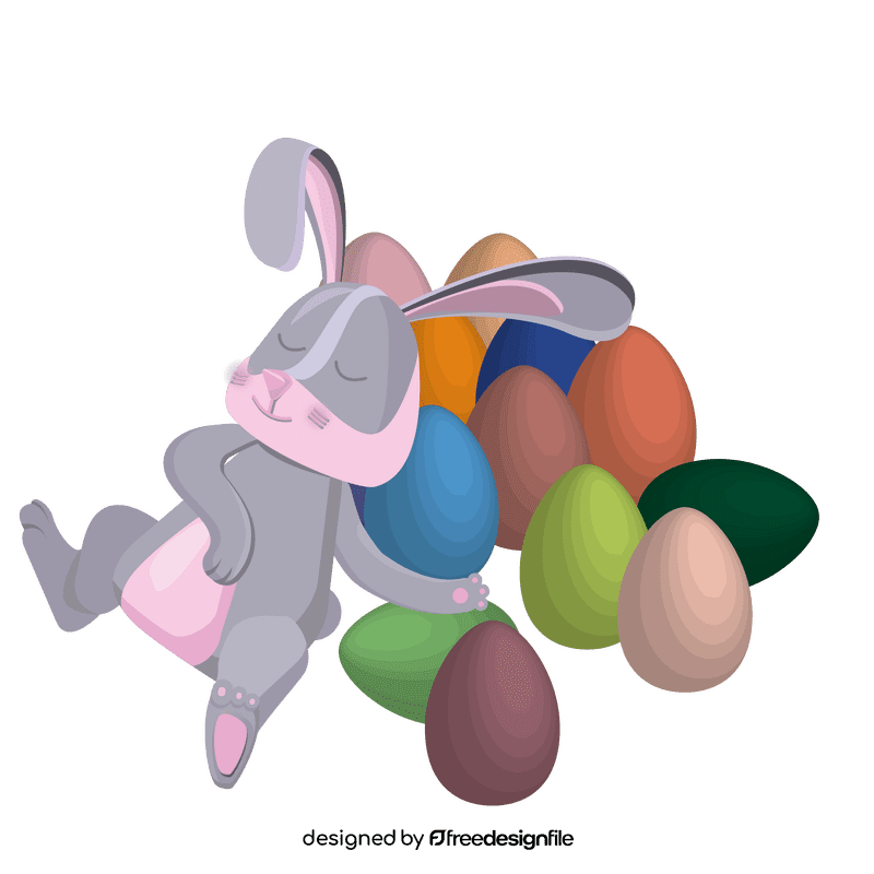 Easter bunny sleeping clipart