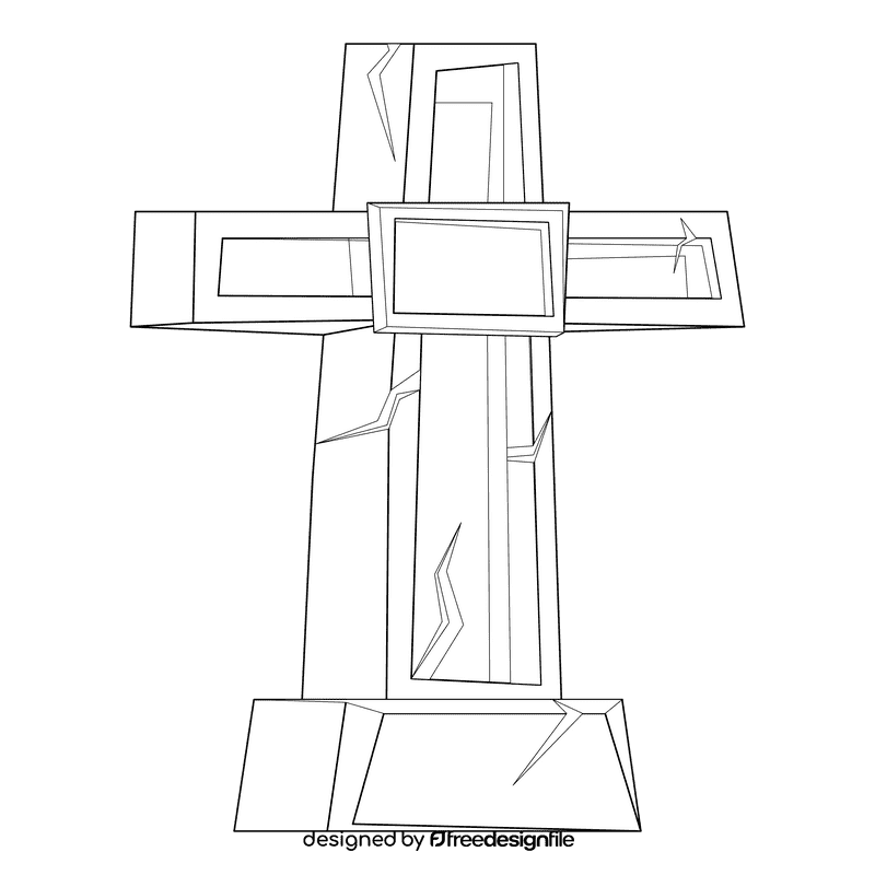 Grim reaper cross black and white clipart