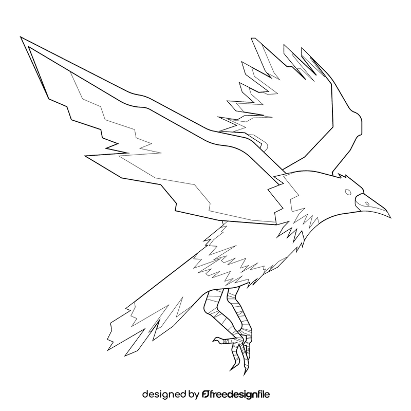 Grim reaper crow black and white clipart