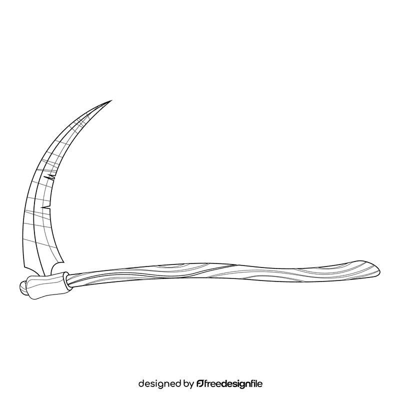 Grim reaper scythe black and white clipart
