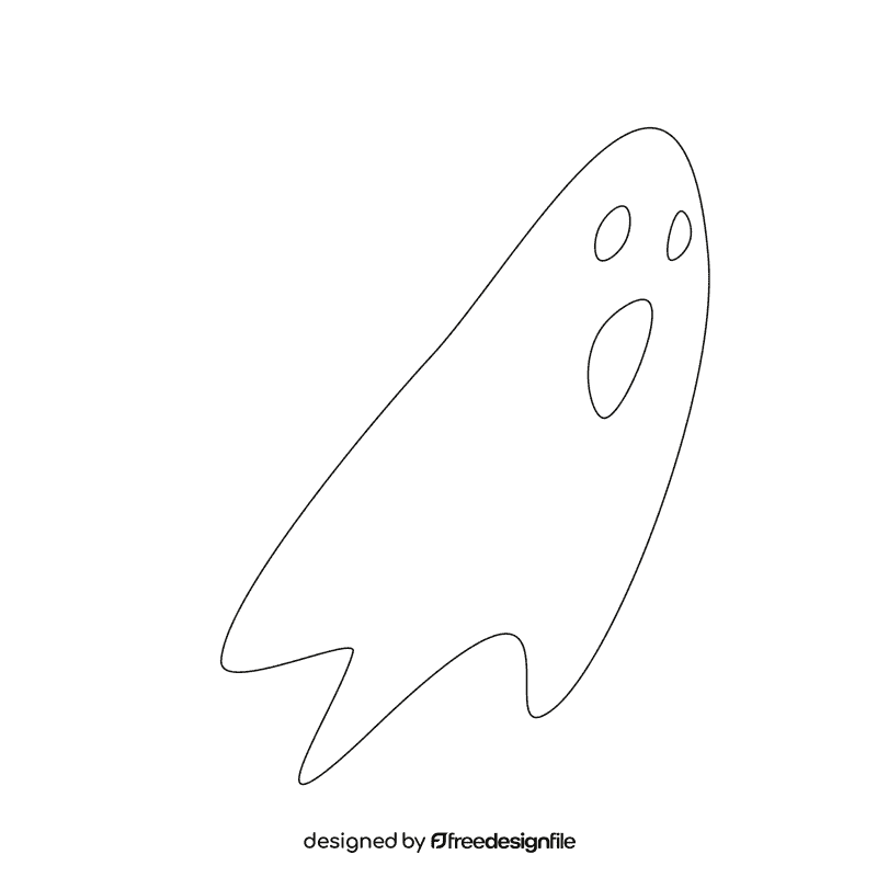 Ghost black and white clipart