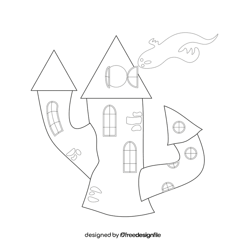 Haunted palace black and white clipart