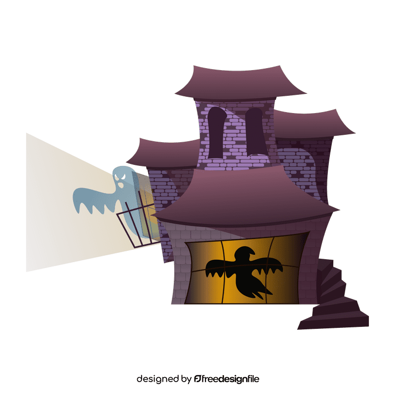 House with stairs clipart