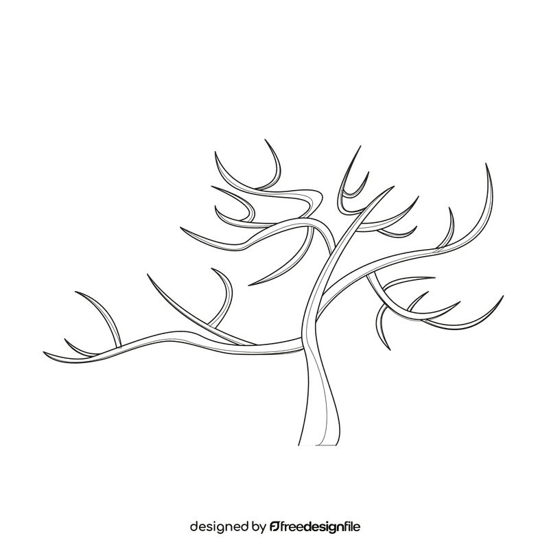 Tree black and white clipart