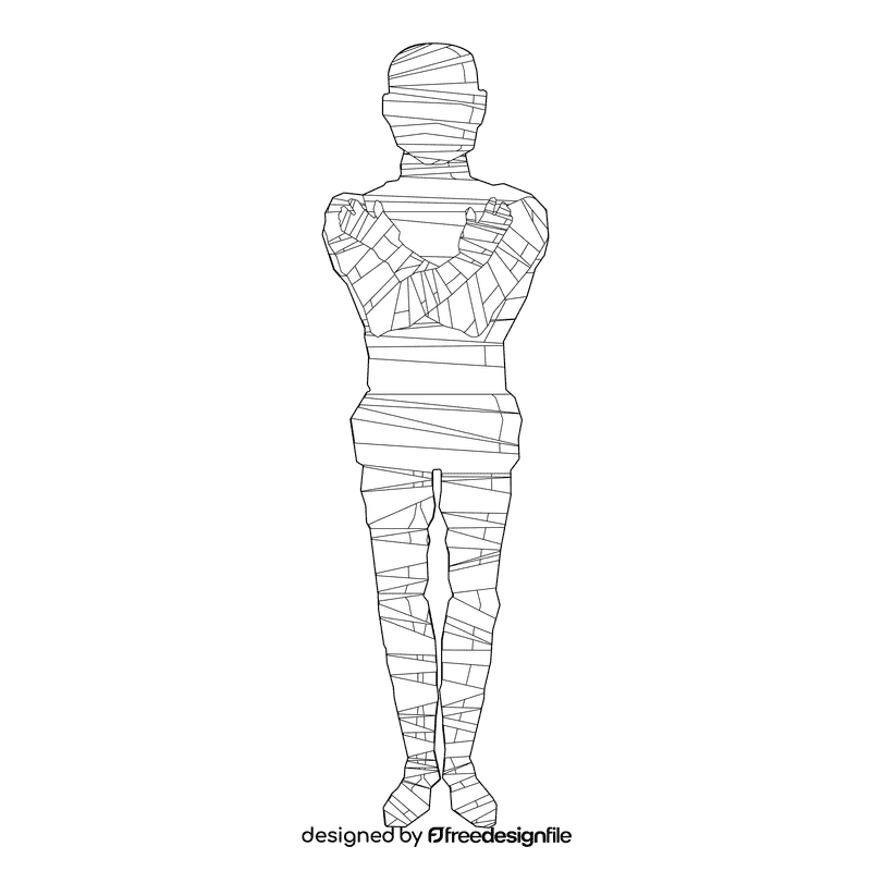 Mummy black and white clipart