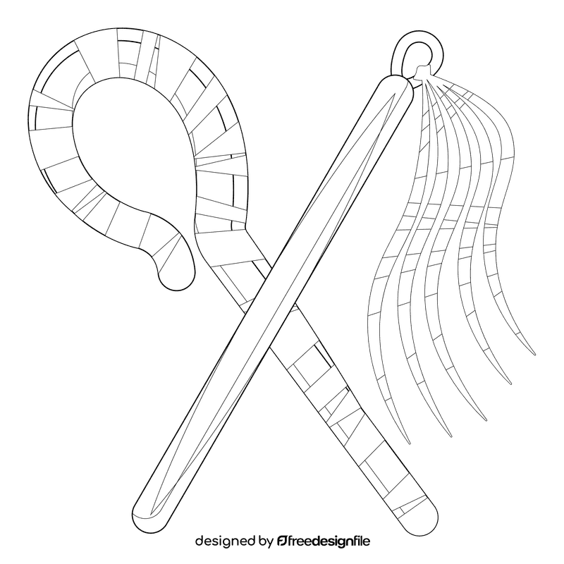 Mummy stick black and white clipart