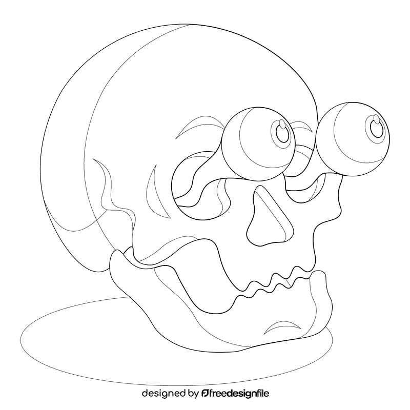 Skull eyes black and white clipart