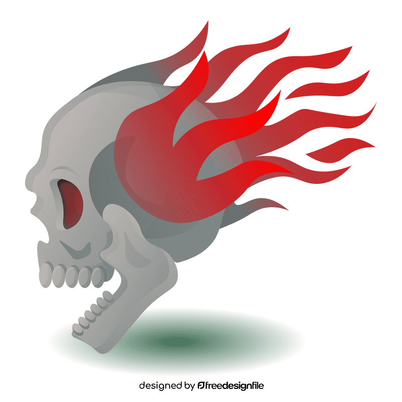 Skull fire clipart