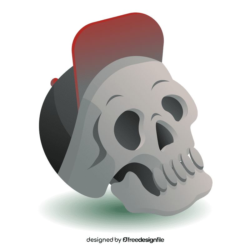 Skull in cap clipart